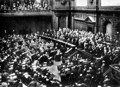 Uma sessão típica do Reichstag, Parlamento da República Alemã, 1926 de Unbekannt
