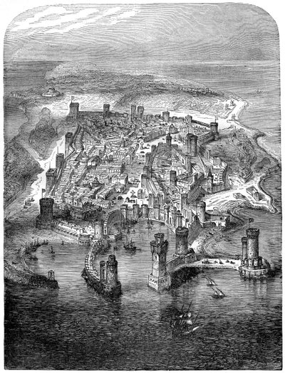 Uma vista de Rodes, 1480 1882-1884 de Unbekannt