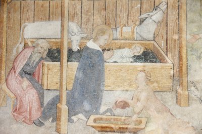 Afresco da abadia de Abondance: presépio, Abondance, França de Unbekannt