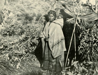 Mulher aborígene com criança, 1901. de Unbekannt