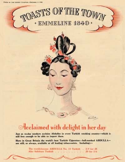 Aclamado com prazer em seus dias, Toasts of the Town - Emmeline 1840, 1940 de Unbekannt