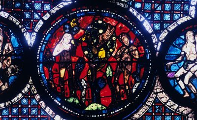 Adão e Eva, a queda do homem, vitral, Catedral de Chartres, França, 1194-1260 de Unbekannt