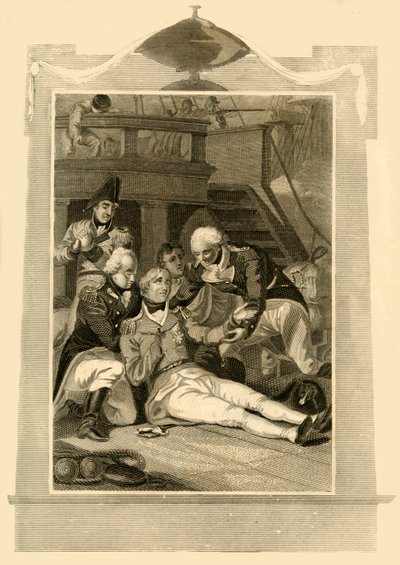 Almirante Lord Nelson mortalmente ferido na vitória na batalha de Trafalgar, 1805, 1816. de Unbekannt