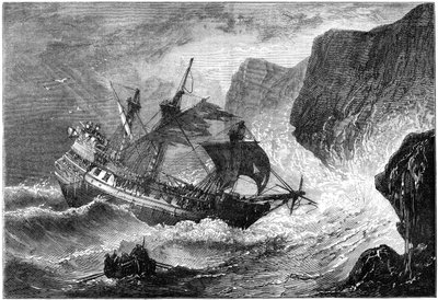 Almirante Somers comanda seu navio em terra, Bermuda, 1609 c1880 de Unbekannt