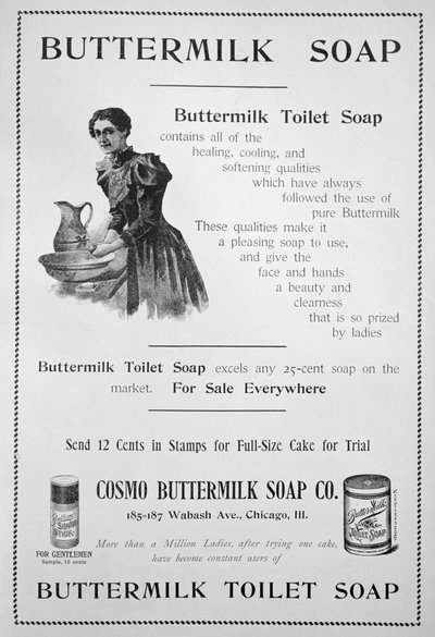 Anúncio para Cosmo Buttermilk toilet soap, 1894 de Unbekannt