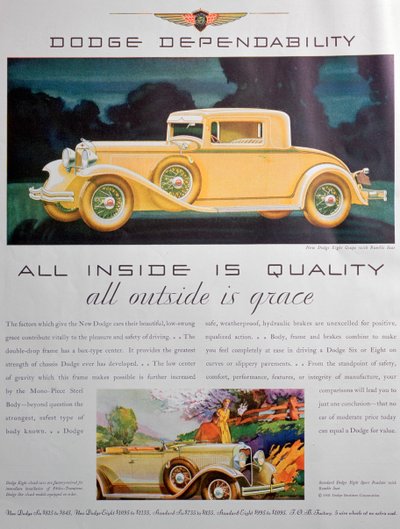 Anúncio para carros Dodge, 1931 de Unbekannt