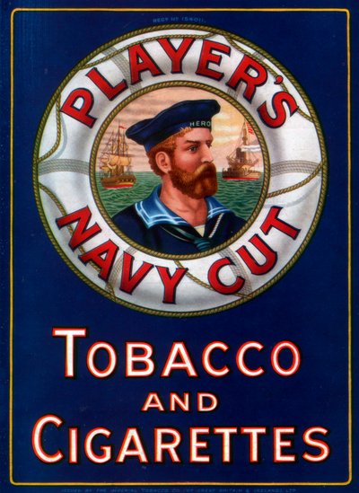 Anúncio para jogadores Navy Cut Tabacco and Cigarettes, 1923 de Unbekannt