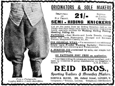 Anúncio para Reid Bros, alfaiates e calçadores esportivos de Unbekannt