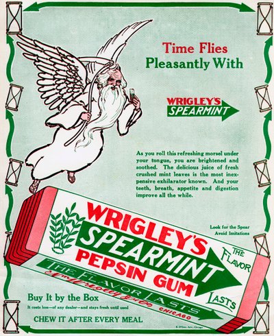 Anúncio para Wrigleys Spearmint Pepsin Gum, 1913 de Unbekannt