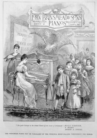 Anúncio para pianos de Brinsmead, 1899 de Unbekannt