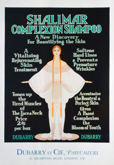 Anúncio para Shalimar tez shampoo por Dubarry, 1930 de Unbekannt
