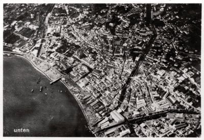 Vista aérea do Funchal, Madeira, de um Zeppelin, 1928 1933 de Unbekannt