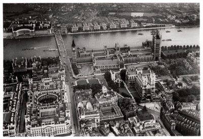 Vista aérea de Westminster, Londres, de um Zeppelin, 1931 1933 de Unbekannt