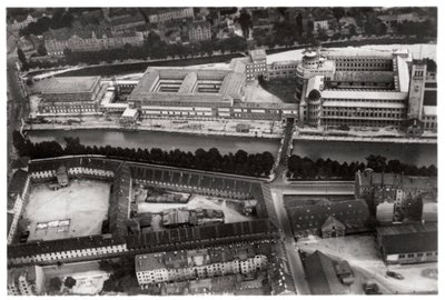 Vista aérea do Museu Deutsches, Munique, Alemanha, de um Zeppelin, c1931 1933 de Unbekannt