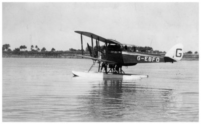Alan Cobhams De Havilland DH50 pousando no Tigre, Iraque, 1926 de Unbekannt