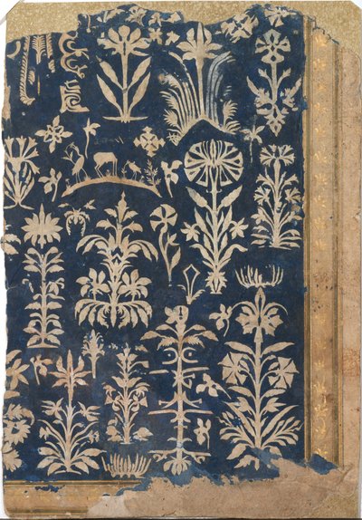 Página do álbum com decoração em papel cortado, ca. 1625-50. de Unbekannt