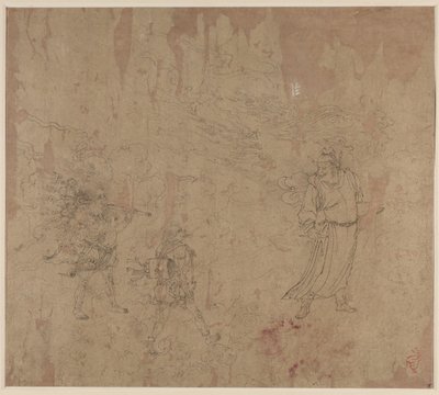 Álbum de temas taoístas e budistas: procissão de divindades taoístas: folha 18, 1200s. de Unbekannt
