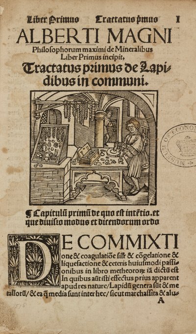 Alquimia e Química Antiga Página de título de uma obra alemã medieval sobre mineralogia e alquimia de Unbekannt