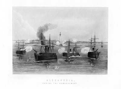 Alexandria, durante o bombardeio, 1882, século XIX de Unbekannt