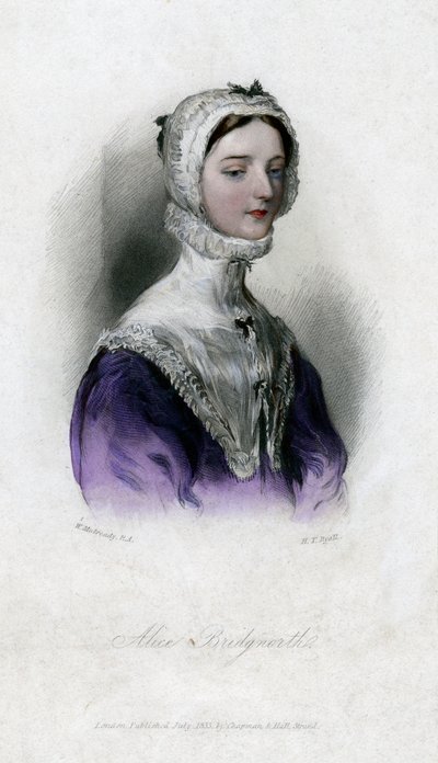 Alice Bridgenorth, personagem do romance Peveril of the Peak, de Walter Scotts, 1833 de Unbekannt