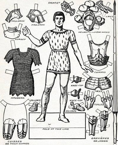 Toda a deslumbrante panóplia de um cavaleiro com as várias partes de sua armadura, c1934 de Unbekannt