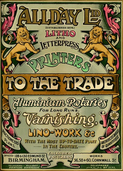 Allday Ltd - anúncio, 1907 de Unbekannt