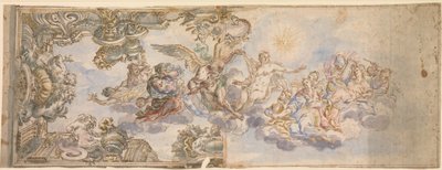 Desenho alegórico para um afresco de teto., 1650-1700. de Unbekannt