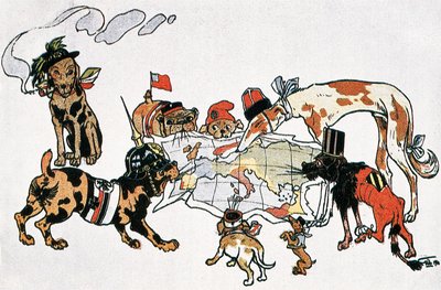 Caricatura alegórica da Primeira Guerra Mundial de Unbekannt