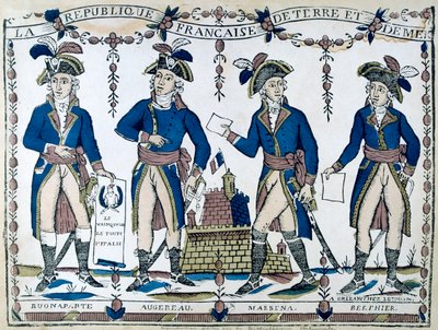 Alegorias de Bonaparte, Augereau, Massina, Berphier, França, 1789 de Unbekannt