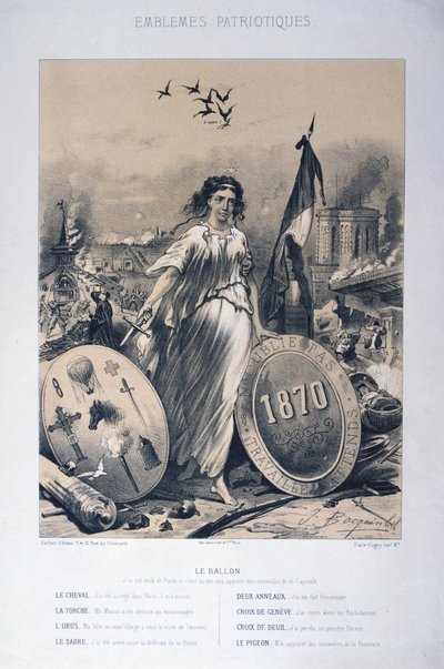 Alegoria dos emblemas patrióticos franceses, 1870 de Unbekannt