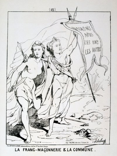 Alegoria de Franc-Maconnerie e Comuna, Paris Commune, 1871. de Unbekannt
