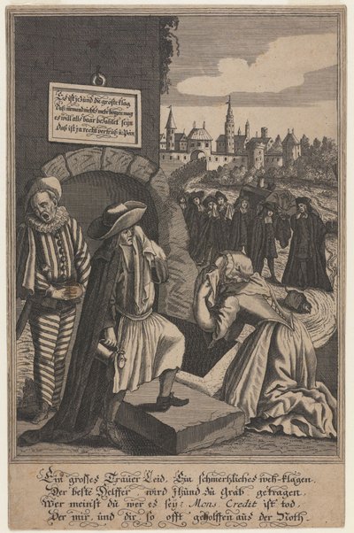 Alegoria sobre a morte do crédito, início do século XVIII. de Unbekannt