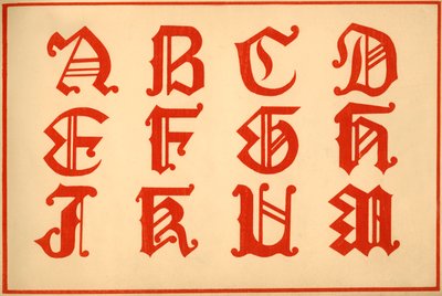 Alfabeto, letras AM, maiúsculas de Unbekannt