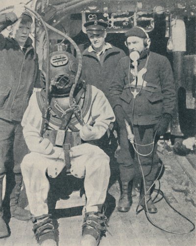 American Naval Diver usa luvas de borracha estanques de três dedos, 1937 de Unbekannt
