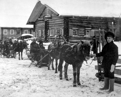 Infantaria americana perto de Arkhangel, Rússia, dezembro de 1918. de Unbekannt