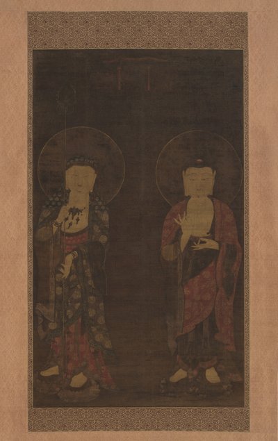 Amitabha e Kshitigarba, primeira metade do século XIV. de Unbekannt