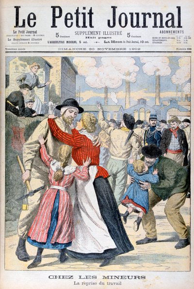Entre os mineiros, a retomada do trabalho, 1902 de Unbekannt