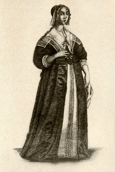 Uma dama inglesa vestida em casa, 1640, 1937. de Unbekannt