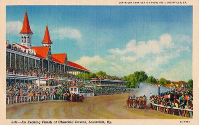 Um acabamento emocionante em Churchill Downs, Louisville, Ky, c1940 de Unbekannt