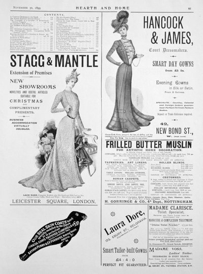 Página de publicidade em Hearth and Home, 30 de novembro de 1899 de Unbekannt