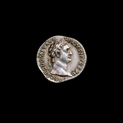 Moeda Romana Antiga representando o busto de Domiciano, 81-96 d.C. (foto) de Unbekannt