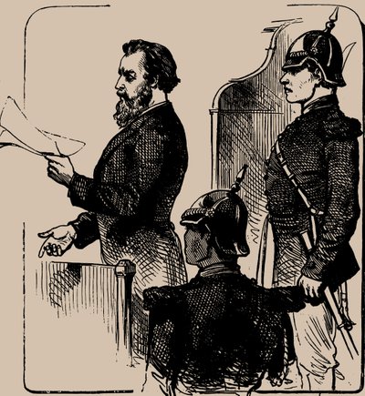 Andrei Zhelyabov perante a Corte, 1881. de Unbekannt
