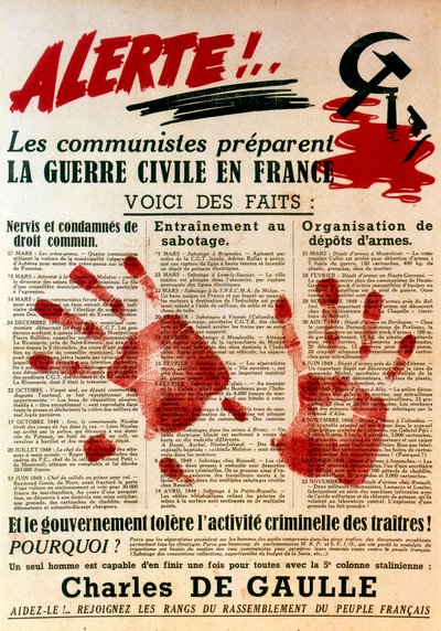 Cartaz anticomunista pró-gaullista, 1949 de Unbekannt