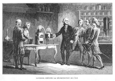 Antoine Laurent Lavoisier, químico francês, demonstrando sua descoberta de oxigênio, 1776 1874 de Unbekannt
