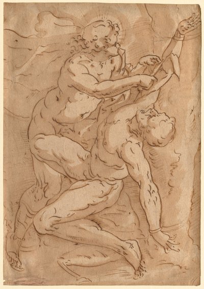 Apollo Flaying Marsyas recto Dois Esboços de uma Mãe e Filho verso, século XVI. de Unbekannt