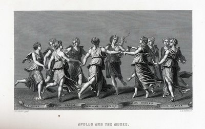 Apolo e as Musas após Giulio Romano, 1882 de Unbekannt
