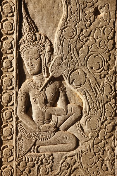 Apsara Dancer Carving at Angkor Wat, Siem Reap, Camboja de Unbekannt