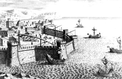 Arquimedes Crow, dispositivo usado no cerco de Siracusa, 215-212 aC Século XVIII de Unbekannt