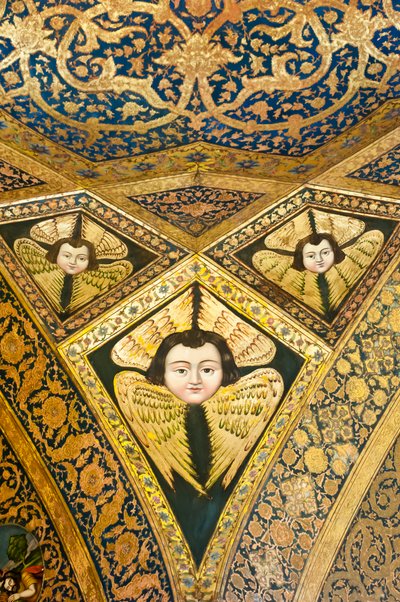 Igreja Apostólica Armênia; pintura de teto; rosto com asas; querubim e serafim; Catedral Vank; Jolfa ou Nova Julfa; Isfahan; Irã; Ásia de Unbekannt