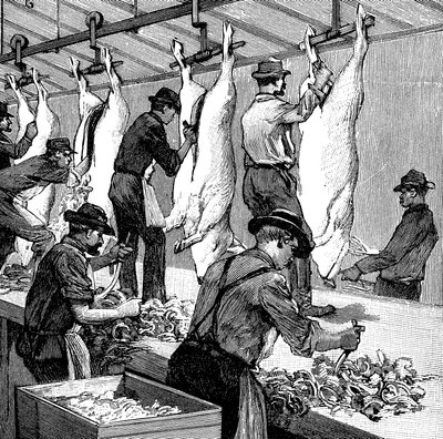 Matadouro de porcos da Armour Company, Chicago, Illinois, EUA, 1892 de Unbekannt